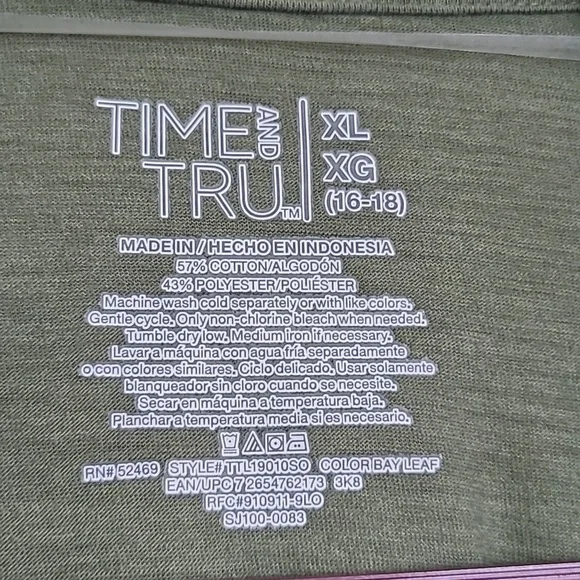 NWT Time and Tru Women's Sage Twist  Front Hem Tunic Tee Sixe XL - Picture 4 of 5